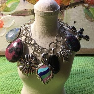 Custom-made sterling silver charm bracelet